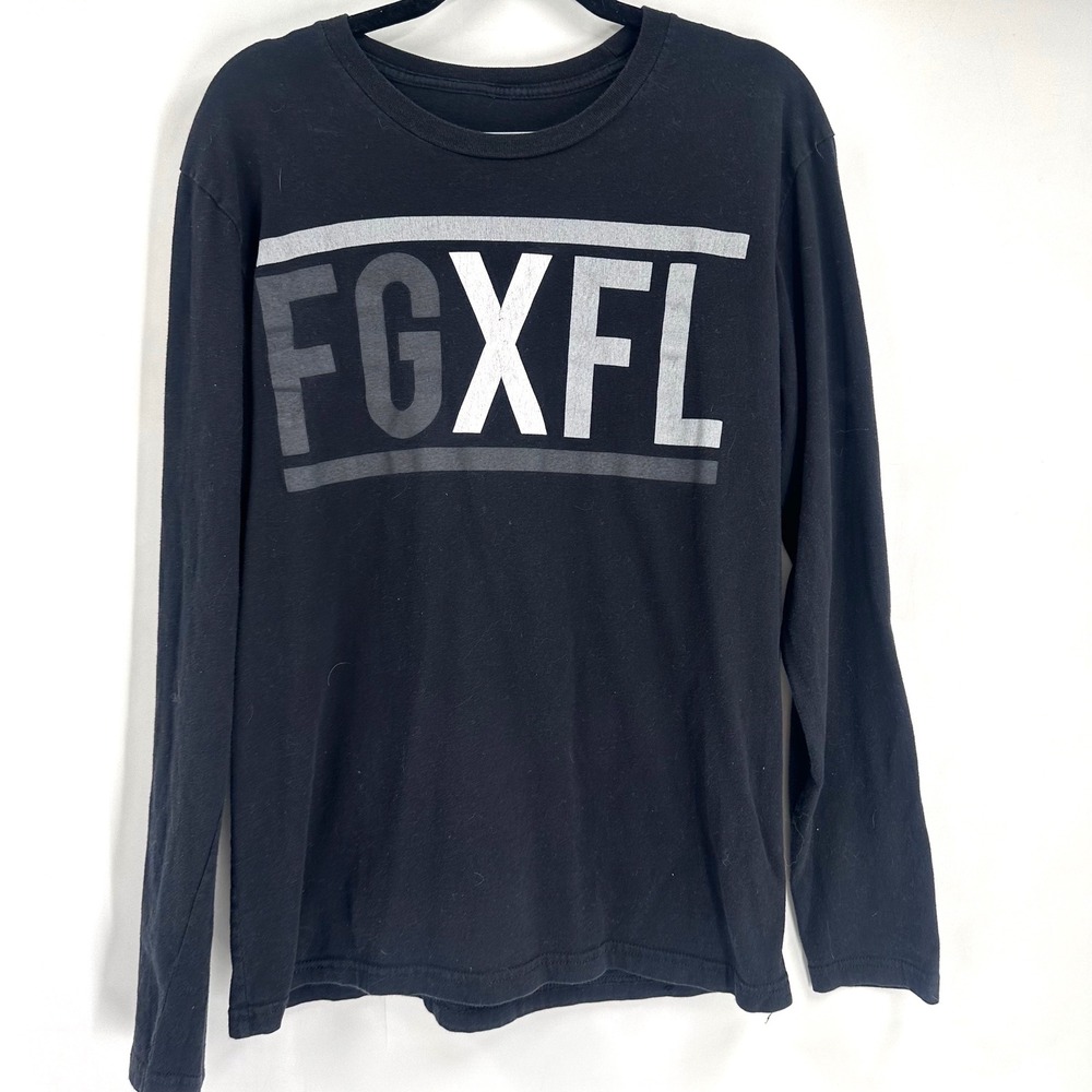 Black Flag Nor Fail Long Sleeve T Shirt Spellout‎ Print Unisex Women's Medium